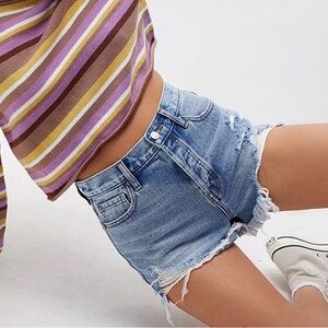 PacSun Distressed Vintage High Waisted Denim Shorts